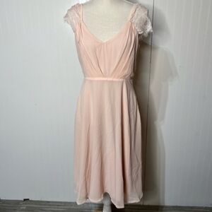 Boohoo Lace Sleeve Midi Dress